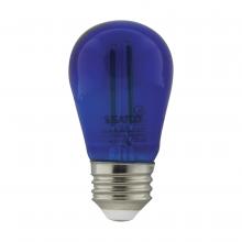 Satco Products S8023 - 1 Watt; S14 LED Filament; Blue Transparent Glass Bulb; E26 Base; 120 Volt; Non-Dimmable; Pack of 4
