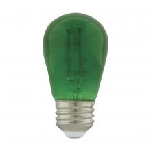 Satco Products S8024 - 1 Watt; S14 LED Filament; Green Transparent Glass Bulb; E26 Base; 120 Volt; Non-Dimmable; Pack of 4