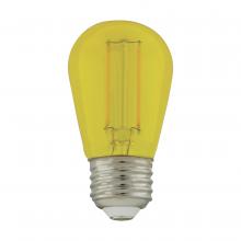 Satco Products S8025 - 1 Watt; S14 LED Filament; Yellow Transparent Glass Bulb; E26 Base; 120 Volt; Non-Dimmable; Pack of 4