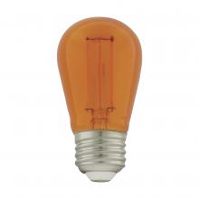 Satco Products S8026 - 1 Watt; S14 LED Filament; Orange Transparent Glass Bulb; E26 Base; 120 Volt; Non-Dimmable; Pack of 4