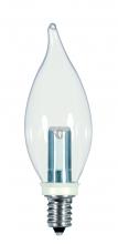 Satco Products S9153 - 1 Watt LED; CA8; Clear; 2700K; Candelabra base; 120 Volt; Carded