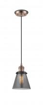 Innovations Lighting 201CBP-ACBK-G63 - Cone - 1 Light - 6 inch - Antique Copper - Cord hung - Mini Pendant