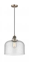 Innovations Lighting 201CSW-AB-G74-L-LED - Bell - 1 Light - 12 inch - Antique Brass - Cord hung - Mini Pendant