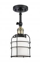 Innovations Lighting 201F-BAB-G51-CE - Bell Cage - 1 Light - 6 inch - Black Antique Brass - Adjustable Semi-Flush Mount