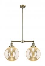Innovations Lighting 209-AB-G208-10 - Beacon - 2 Light - 25 inch - Antique Brass - Stem Hung - Adjustable Island Light