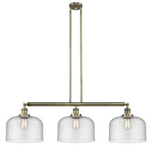 Innovations Lighting 213-AB-G74-L - Bell - 3 Light - 42 inch - Antique Brass - Stem Hung - Adjustable Island Light