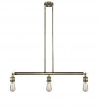 Innovations Lighting 213-AB-LED - Bare Bulb - 3 Light - 38 inch - Antique Brass - Stem Hung - Adjustable Island Light