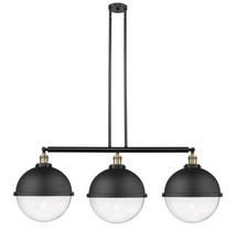 Innovations Lighting 213-BAB-HFS-124-BK - Hampden - 3 Light - 45 inch - Black Antique Brass - Stem Hung - Adjustable Island Light