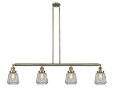 Innovations Lighting 214-AB-G142 - Chatham - 4 Light - 51 inch - Antique Brass - Stem Hung - Adjustable Island Light