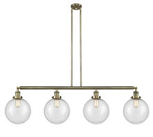 Innovations Lighting 214-AB-G204-10 - Beacon - 4 Light - 54 inch - Antique Brass - Stem Hung - Adjustable Island Light