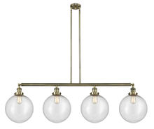 Innovations Lighting 214-AB-G204-12 - Beacon - 4 Light - 56 inch - Antique Brass - Stem Hung - Adjustable Island Light