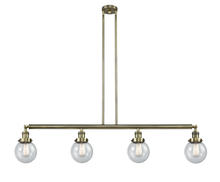 Innovations Lighting 214-AB-G204-6 - Beacon - 4 Light - 51 inch - Antique Brass - Stem Hung - Adjustable Island Light