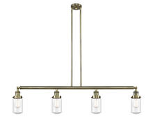Innovations Lighting 214-AB-G314 - Dover - 4 Light - 49 inch - Antique Brass - Stem Hung - Adjustable Island Light