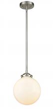 Innovations Lighting 284-1S-SN-G201-8-LED - Beacon - 1 Light - 8 inch - Brushed Satin Nickel - Cord hung - Mini Pendant