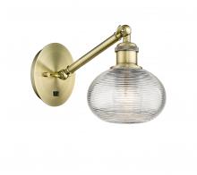 Innovations Lighting 317-1W-AB-G555-6CL - Ithaca - 1 Light - 6 inch - Antique Brass - Adjustable Sconce