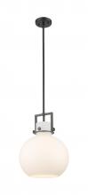 Innovations Lighting 411-1SM-BK-G410-12WH - Newton Sphere - 1 Light - 12 inch - Matte Black - Mini Pendant