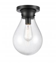 Innovations Lighting 414-1F-BK-G4144-8-LED - Genesis - 1 Light - 8 inch - Matte Black - Flush Mount