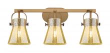 Innovations Lighting 423-3W-BB-G411-6ME - Pilaster II Cone - 3 Light - 27 inch - Brushed Brass - Bath Vanity Light