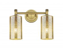 Innovations Lighting 434-2W-BB-G434-7ME - Crown Point - 2 Light - 14 inch - Brushed Brass - Bath Vanity Light