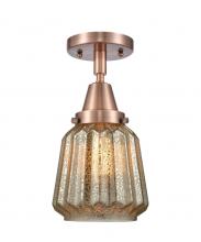 Innovations Lighting 447-1C-AC-G146-LED - Chatham - 1 Light - 7 inch - Antique Copper - Flush Mount