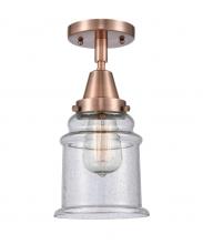 Innovations Lighting 447-1C-AC-G184-LED - Canton - 1 Light - 6 inch - Antique Copper - Flush Mount