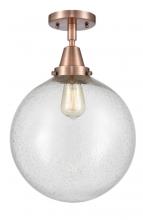 Innovations Lighting 447-1C-AC-G204-12 - Beacon - 1 Light - 12 inch - Antique Copper - Flush Mount