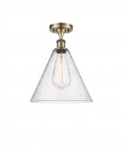 Innovations Lighting 516-1C-AB-GBC-124-LED - Berkshire - 1 Light - 12 inch - Antique Brass - Semi-Flush Mount