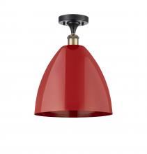 Innovations Lighting 516-1C-BAB-MBD-12-RD-LED - Plymouth - 1 Light - 12 inch - Black Antique Brass - Semi-Flush Mount