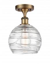 Innovations Lighting 516-1C-BB-G1213-8 - Athens Deco Swirl - 1 Light - 8 inch - Brushed Brass - Semi-Flush Mount