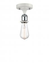 Innovations Lighting 516-1C-WPC-LED - Bare Bulb - 1 Light - 5 inch - White Polished Chrome - Semi-Flush Mount
