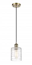 Innovations Lighting 516-1P-AB-G1113-LED - Cobbleskill - 1 Light - 5 inch - Antique Brass - Cord hung - Mini Pendant