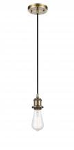 Innovations Lighting 516-1P-AB-LED - Bare Bulb - 1 Light - 5 inch - Antique Brass - Cord hung - Mini Pendant
