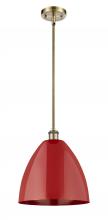 Innovations Lighting 516-1S-AB-MBD-12-RD-LED - Plymouth - 1 Light - 12 inch - Antique Brass - Pendant