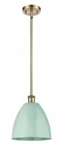 Innovations Lighting 516-1S-AB-MBD-9-SF-LED - Plymouth - 1 Light - 9 inch - Antique Brass - Pendant