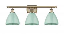 Innovations Lighting 516-3W-AB-MBD-75-SF-LED - Plymouth - 3 Light - 28 inch - Antique Brass - Bath Vanity Light