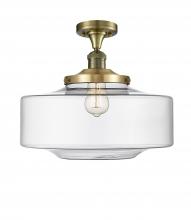 Innovations Lighting 517-1CH-AB-G692-16-LED - Bridgeton - 1 Light - 16 inch - Antique Brass - Semi-Flush Mount