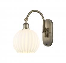 Innovations Lighting 518-1W-AB-G1217-8WV - White Venetian - 1 Light - 8 inch - Antique Brass - Adjustable Swing Arm