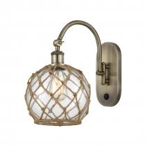 Innovations Lighting 518-1W-AB-G122-8RB-LED - Farmhouse Rope - 1 Light - 8 inch - Antique Brass - Adjustable Swing Arm
