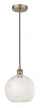 Innovations Lighting 616-1P-AB-G1216-10WM - White Mouchette - 1 Light - 10 inch - Antique Brass - Cord Hung - Mini Pendant