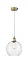 Innovations Lighting 616-1P-AB-G124-10-LED - Athens - 1 Light - 10 inch - Antique Brass - Cord hung - Mini Pendant
