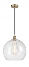 Innovations Lighting 616-1P-AB-G124-14-LED - Athens - 1 Light - 14 inch - Antique Brass - Cord hung - Pendant
