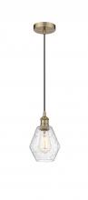 Innovations Lighting 616-1P-AB-G654-6-LED - Cindyrella - 1 Light - 6 inch - Antique Brass - Cord hung - Mini Pendant