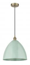 Innovations Lighting 616-1P-AB-MBD-16-SF-LED - Plymouth - 1 Light - 16 inch - Antique Brass - Cord hung - Mini Pendant