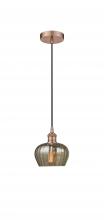 Innovations Lighting 616-1P-AC-G96-LED - Fenton - 1 Light - 7 inch - Antique Copper - Cord hung - Mini Pendant