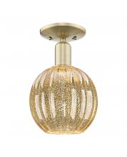 Innovations Lighting 716-1C-AB-G458-7ME - Preston - 1 Light - 6 inch - Antique Brass - Semi-Flush Mount
