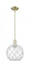 Innovations Lighting 716-1S-AB-G122-10RW - Farmhouse Rope - 1 Light - 10 inch - Antique Brass - Stem hung - Mini Pendant
