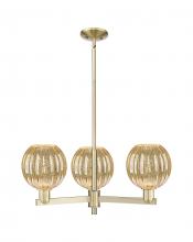 Innovations Lighting 716-3CR-AB-G458-7ME - Preston - 3 Light - 18 inch - Antique Brass - Flush Mount
