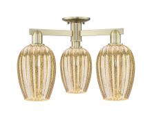 Innovations Lighting 716-3F-AB-G457-6ME - Preston - 3 Light - 6 inch - Antique Brass - Semi-Flush Mount