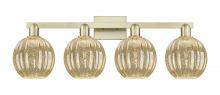 Innovations Lighting 716-4W-AB-G458-7ME - Preston - 4 Light - 36 inch - Antique Brass - Bath Vanity Light