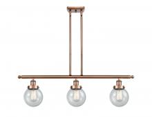 Innovations Lighting 916-3I-AC-G204-6-LED - Beacon - 3 Light - 36 inch - Antique Copper - Stem Hung - Island Light